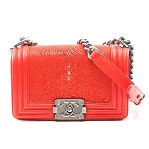Chanel Boy Small Shoulder Bag Lambskin Red